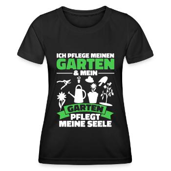 Hobbygärtner Garten Seele - Frauen Funktions-T-Shirt - Schwarz - Vorne - AI Model Female 172 light (172cm)