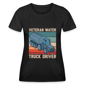 Lkw Fahrer Trucker Lastwagenfahrer Veteran - Frauen Funktions-T-Shirt - Schwarz - Vorne - AI Model Female 172 light (172cm)