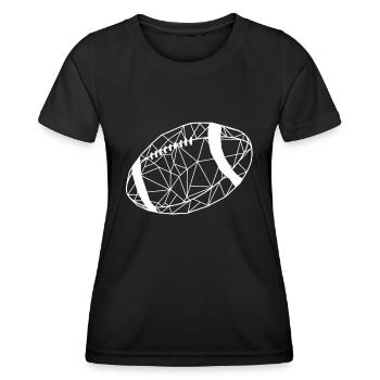 Rugby Ball - Frauen Funktions-T-Shirt - Schwarz - Vorne - AI Model Female 172 light (172cm)