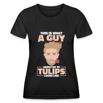 Tulpen Kerl Tulpen - Frauen Funktions-T-Shirt - Schwarz - Vorne - AI Model Female 172 light (172cm)