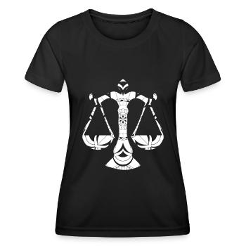 Sternzeichen Waage Symbol - Frauen Funktions-T-Shirt - Schwarz - Vorne - AI Model Female 172 light (172cm)