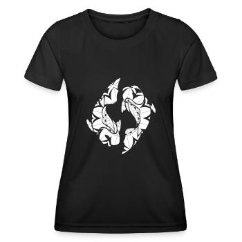 Sternzeichen Fische Symbol - Frauen Funktions-T-Shirt - Schwarz - Vorne - AI Model Female 172 light (172cm)