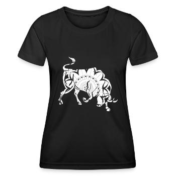 Sternzeichen Stier Symbol - Frauen Funktions-T-Shirt - Schwarz - Vorne - AI Model Female 172 light (172cm)