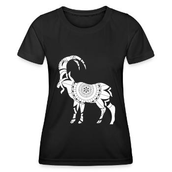 Sternzeichen Steinbock Symbol - Frauen Funktions-T-Shirt - Schwarz - Vorne - AI Model Female 172 light (172cm)