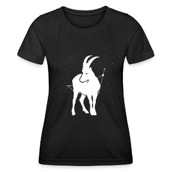 Sternzeichen Steinbock Symbol - Frauen Funktions-T-Shirt - Schwarz - Vorne - AI Model Female 172 light (172cm)