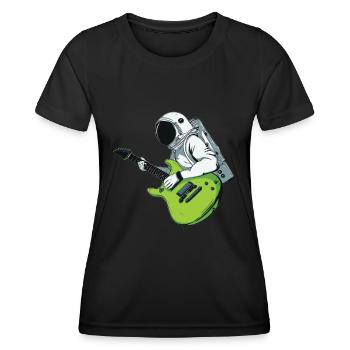 E Guitare Guitare Electrique - T-shirt sport Femme - noir - Devant - AI Model Female 172 light (172cm)