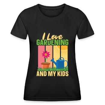 Hobby Jardinier Jardin Mère Horticulture Maman - T-shirt sport Femme - noir - Devant - AI Model Female 172 light (172cm)