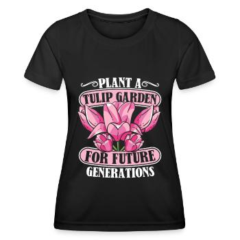 Tulpen Anlage Tulpen - Frauen Funktions-T-Shirt - Schwarz - Vorne - AI Model Female 172 light (172cm)