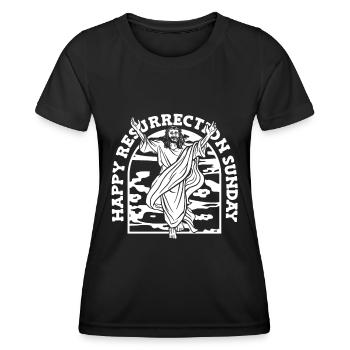 Christ Christianisme Résurrection - T-shirt sport Femme - noir - Devant - AI Model Female 172 light (172cm)