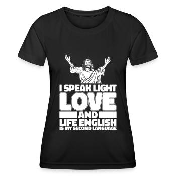 Christ Christianisme Amour - T-shirt sport Femme - noir - Devant - AI Model Female 172 light (172cm)
