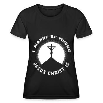 Christ Christentum - Frauen Funktions-T-Shirt - Schwarz - Vorne - AI Model Female 172 light (172cm)