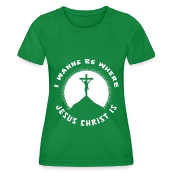 Christ Christentum - Frauen Funktions-T-Shirt - Kelly Green - Vorne - AI Model Female 172 dark (172cm)