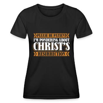 Christ Christianisme Résurrection - T-shirt sport Femme - noir - Devant - AI Model Female 172 light (172cm)