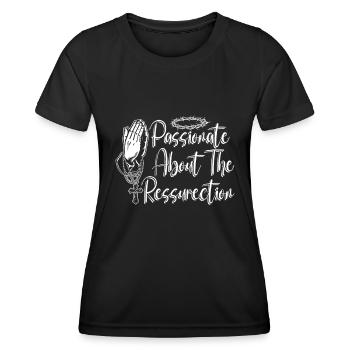 Christ Christianisme Résurrection - T-shirt sport Femme - noir - Devant - AI Model Female 172 light (172cm)