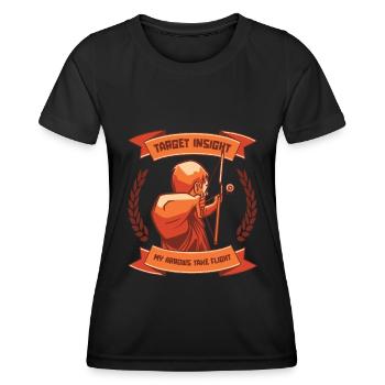Tir à l’arc Archer de tir à l’arc - T-shirt sport Femme - noir - Devant - AI Model Female 172 light (172cm)