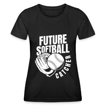 Receveur de balle molle - T-shirt sport Femme - noir - Devant - AI Model Female 172 light (172cm)