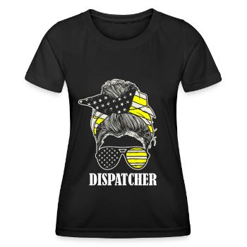 Centre de contrôle des appels d’urgence Lunettes de soleil - T-shirt sport Femme - noir - Devant - AI Model Female 172 light (172cm)
