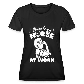 Stéthoscope infirmier - T-shirt sport Femme - noir - Devant - AI Model Female 172 light (172cm)