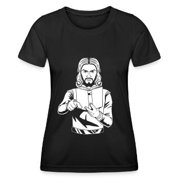 Christ Christentum - Frauen Funktions-T-Shirt - Schwarz - Vorne - AI Model Female 172 light (172cm)