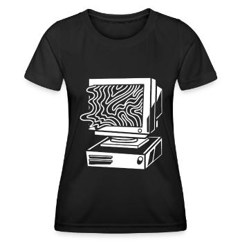 Developer Coder Programmer Computer - T-shirt sport Femme - noir - Devant - AI Model Female 172 light (172cm)