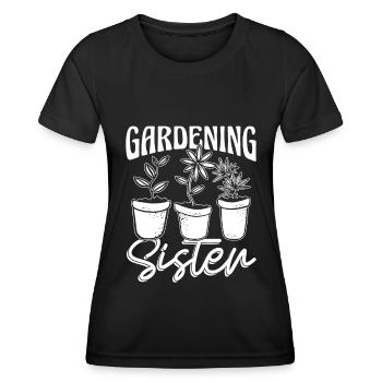 Hobby Jardinier Jardinier Jardinier Sœur - T-shirt sport Femme - noir - Devant - AI Model Female 172 light (172cm)