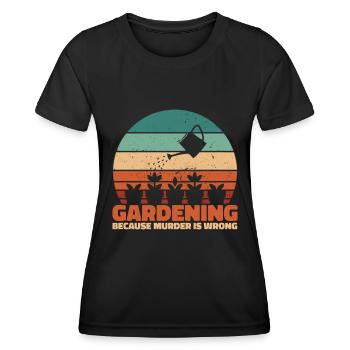 Hobbygärtner Garten Mord Gartenkatze - Frauen Funktions-T-Shirt - Schwarz - Vorne - AI Model Female 172 light (172cm)