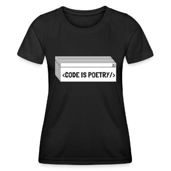 Programmeur Codeur développeur - T-shirt sport Femme - noir - Devant - AI Model Female 172 light (172cm)