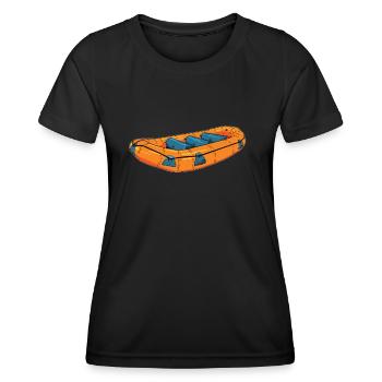 Rafting - Frauen Funktions-T-Shirt - Schwarz - Vorne - AI Model Female 172 light (172cm)