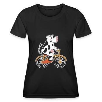 Vache Bétail Vélo - T-shirt sport Femme - noir - Devant - AI Model Female 172 light (172cm)