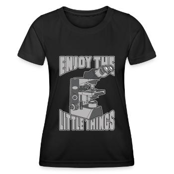 Biologie Biologe Mikroskop - Frauen Funktions-T-Shirt - Schwarz - Vorne - AI Model Female 172 light (172cm)