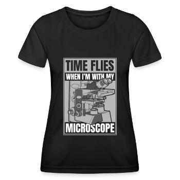 Biologie Biologe Mikroskop - Frauen Funktions-T-Shirt - Schwarz - Vorne - AI Model Female 172 light (172cm)