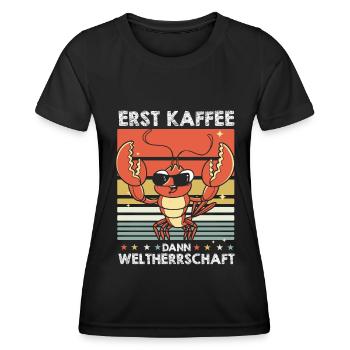 Hummer Lobster Kaffee - Frauen Funktions-T-Shirt - Schwarz - Vorne - AI Model Female 172 light (172cm)