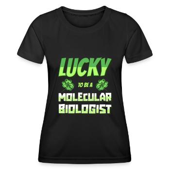 Biologie Biologe Glücklich Molekularbiologe - Frauen Funktions-T-Shirt - Schwarz - Vorne - AI Model Female 172 light (172cm)