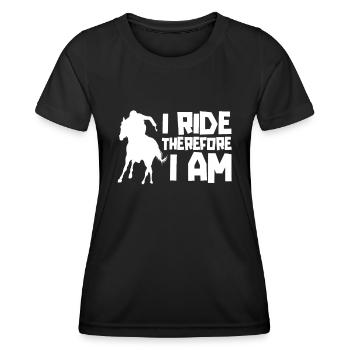 Équitation équestre cool Endurance - T-shirt sport Femme - noir - Devant - AI Model Female 172 light (172cm)