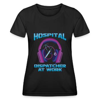 Casque d’opération du centre de contrôle des appels d’urgence - T-shirt sport Femme - noir - Devant - AI Model Female 172 light (172cm)