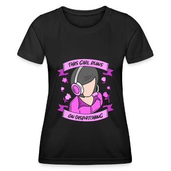 Emergency call control center operations center headset - Women's Functional T-Shirt - black - Front - AI Model Female 172 light (172cm)
