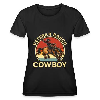 Rodeo Cowboy Veteran Ranch Cowboy - Frauen Funktions-T-Shirt - Schwarz - Vorne - AI Model Female 172 light (172cm)