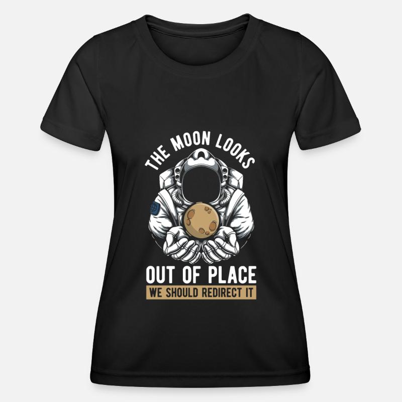 Space Space Moon Astroid Diversion - Women's Functional T-Shirt - black