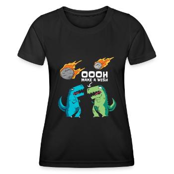 Redirection vers Space Space Dinosaur Astroid - T-shirt sport Femme - noir - Devant - AI Model Female 172 light (172cm)