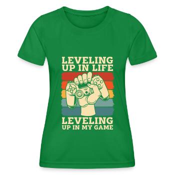 Gamer Gaming Eben - T-shirt sport Femme - vert - Devant - AI Model Female 172 dark (172cm)