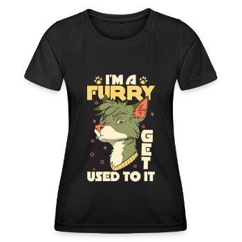 Furry Fandom Fursuits Cool - Women's Functional T-Shirt - black - Front - AI Model Female 172 light (172cm)