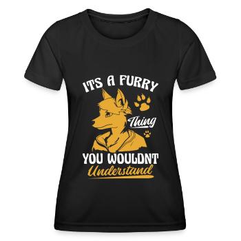Furry Fandom Fursuits Funny - Women's Functional T-Shirt - black - Front - AI Model Female 172 light (172cm)