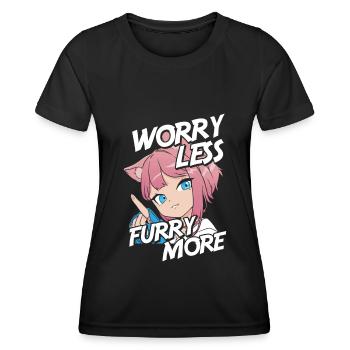 Furry Fandom Fursuits More - Women's Functional T-Shirt - black - Front - AI Model Female 172 light (172cm)