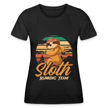 Paresseux mignon paresseux courant - T-shirt sport Femme - noir - Devant - AI Model Female 172 light (172cm)
