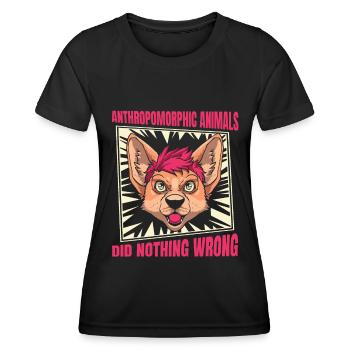 Furry Fandom Fursuits Cool - Women's Functional T-Shirt - black - Front - AI Model Female 172 light (172cm)