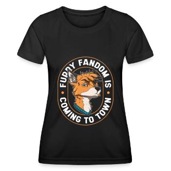 Furry Fandom Fursuits City - Women's Functional T-Shirt - black - Front - AI Model Female 172 light (172cm)