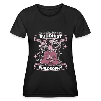 Buddha Buddhist Witzig - Frauen Funktions-T-Shirt - Schwarz - Vorne - AI Model Female 172 light (172cm)