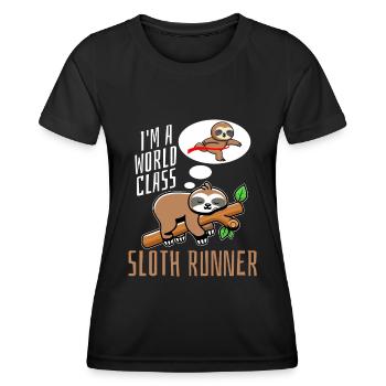Sloth Runner Sloth Runs - T-shirt sport Femme - noir - Devant - AI Model Female 172 light (172cm)