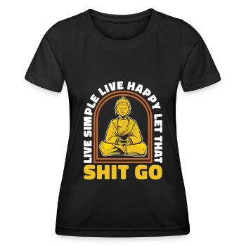 Buddha Buddhist Lustig - Frauen Funktions-T-Shirt - Schwarz - Vorne - AI Model Female 172 light (172cm)