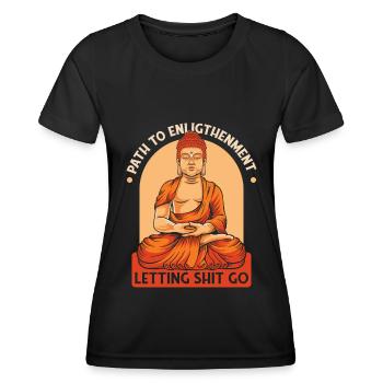 Buddha Buddhist Lustig - Frauen Funktions-T-Shirt - Schwarz - Vorne - AI Model Female 172 light (172cm)
